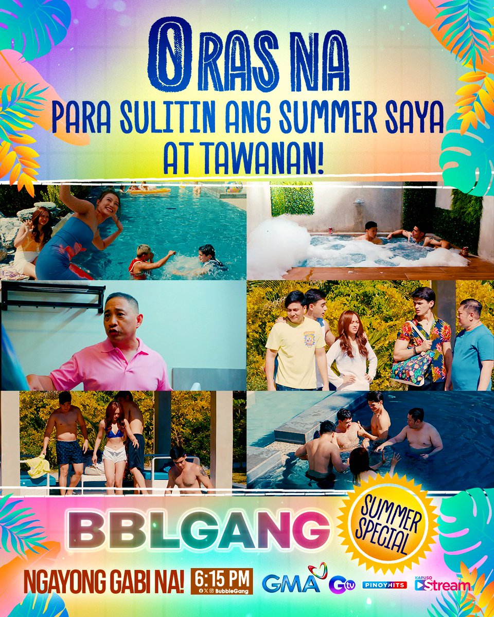It's time 𝘤𝘩𝘦𝘸 party party, dahil today is the day! ☀️ Kitakits mamaya sa part 2 ng Summer Special ng longest running gag show, #BBLGANG! This Sunday, May 12, 6:15 PM sa GMA #BestTimeEver!