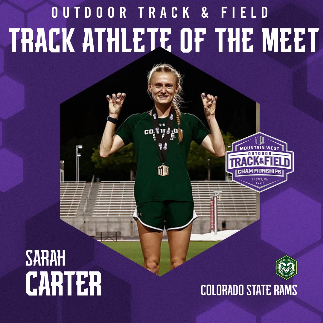 Sarah Carter turned in two spectacular performances in the 10k and 5k run to win track athlete of the meet. 🐏 @CSUTrackFieldXC #MakingHerMark l #MWOTF l #Stalwart