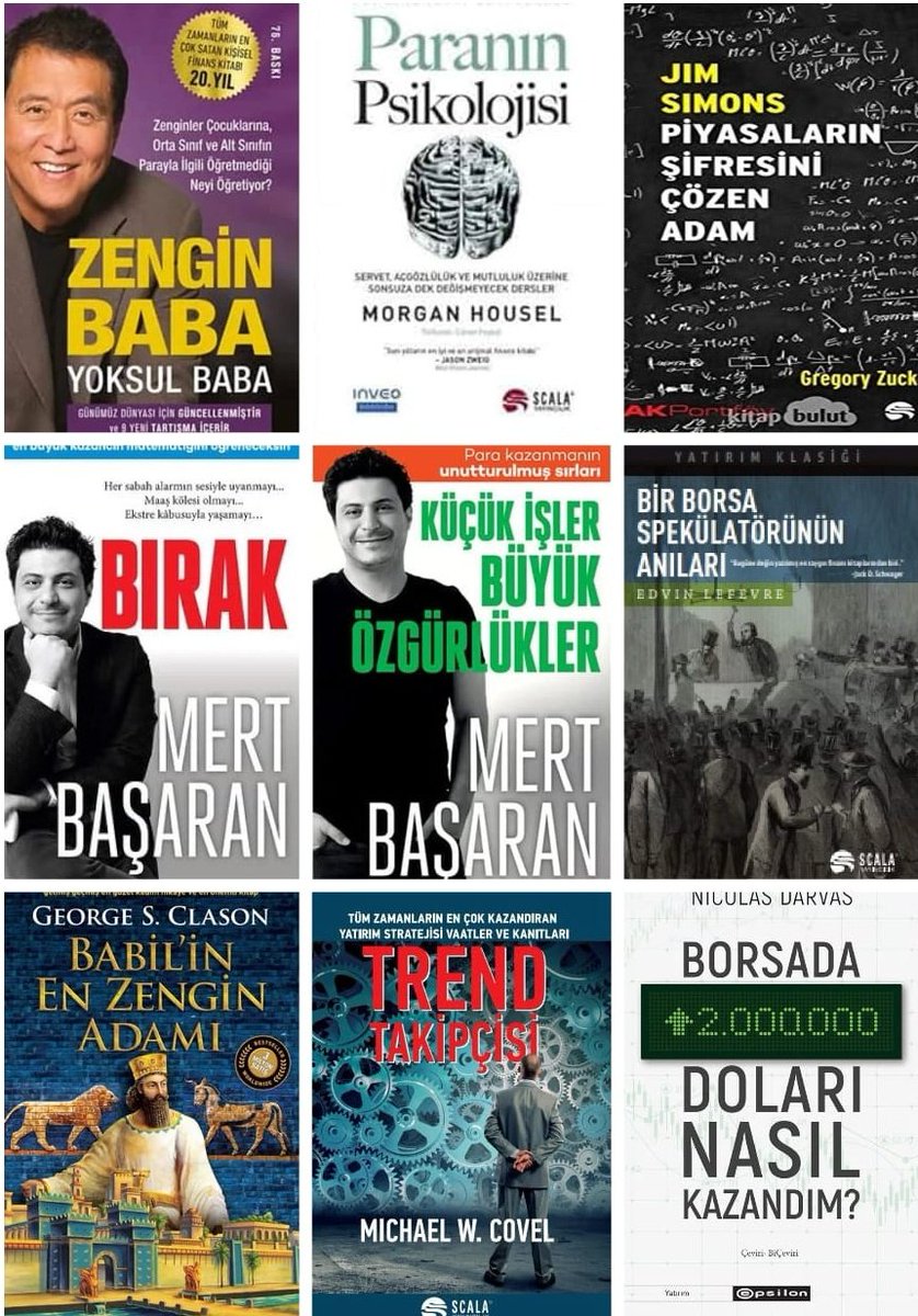 Amazon'da En Çok Satan 100 Ekonomi Kitabı 12 Mayıs 2024 1. Zengin Baba Yoksul Baba 2. Paranın Psikolojisi 3. Jim Simons Piyasaların Şifresini Çözen Adam 4. Bırak, @MertBasaran_inv 5. Küçük İşler Büyük Özgürlükler 6. Bir Borsa Spekülatörünün Anıları 7. Babil’in En Zengin Adamı…