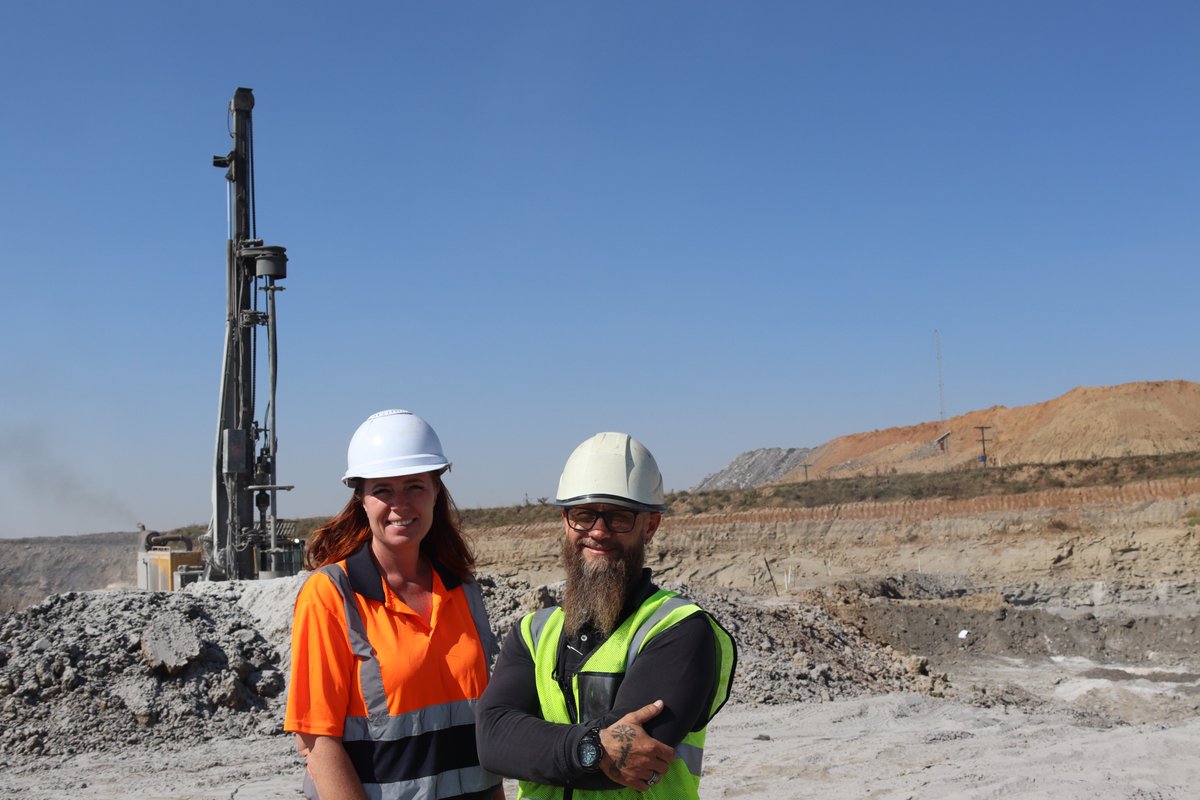 Always a blast! WhyAfrica on site with Jarmi Steyn, GM of Gugulethu Colliery and Riaan van de Venter of CNNC Trading (in picture) preparing for the next blast at @menarsocial top-notch new Gugulethu mine in Mpumalanga #whyafrica