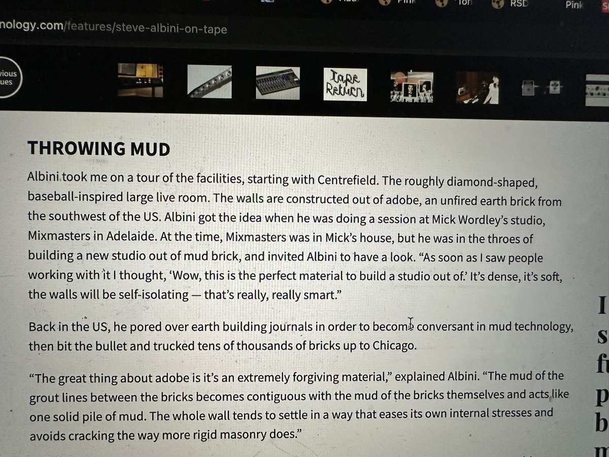 Mikizee's tweet photo. Was reading an article about Steve Albini’s studio, and was surprised to see Mixmasters in Adelaide mentioned! https://t.co/3DrDGZLg5X