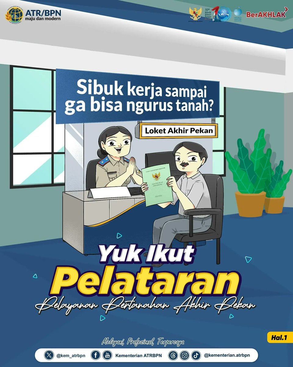 Kementerian ATR/BPN terus meningkatkan pelayanan pertanahan dengan terobosan Pelayanan Pertanahan Akhir Pekan (PELATARAN).
Lalu, di Kantor Pertanahan mana saja yang sudah menerapkan?
#AHYMenteriATR
#IndonesiaLengkap
#ATRBPNKiniLebihBaik
#ATRBPNMajudanModern
#pelataran