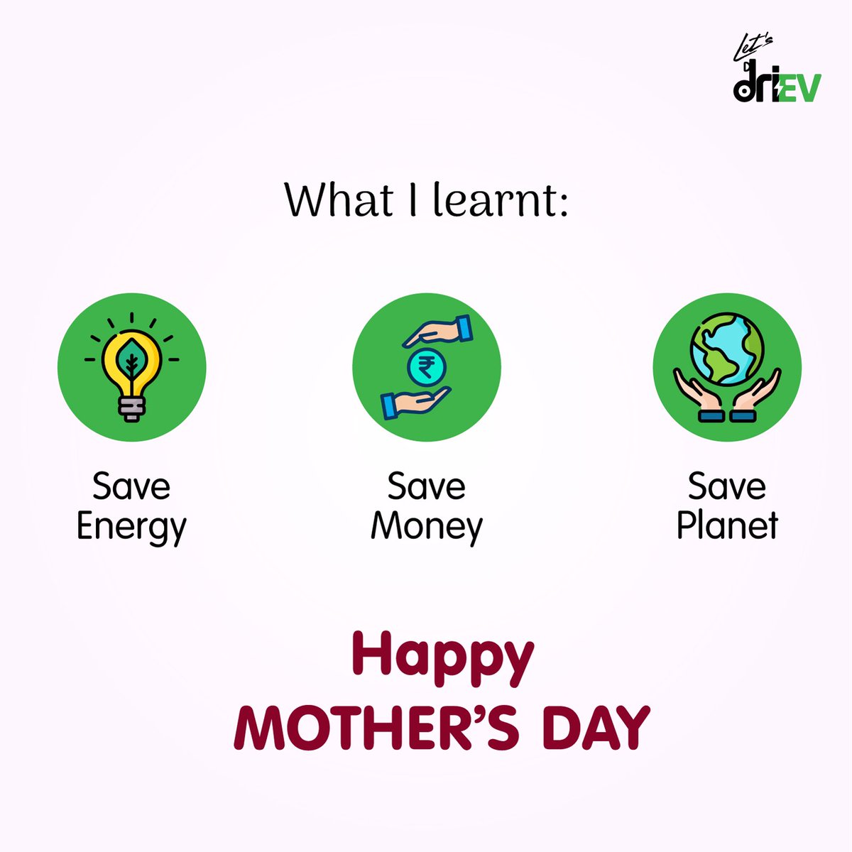 Remember the times when your mom asked to save? Looking back, it could have meant a lot more than just money!

Happy Mother’s Day!

#Mothersday #SaveForFuture #SustainableModel #LetsdriEV #motherhood