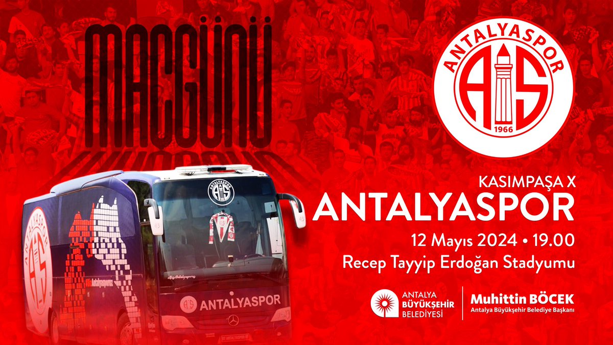 Süper Lig'de Kasımpaşa ile deplasmanda karşılaşacak Antalyaspor'umuza başarılar diliyorum. #BizAntalyasporuz