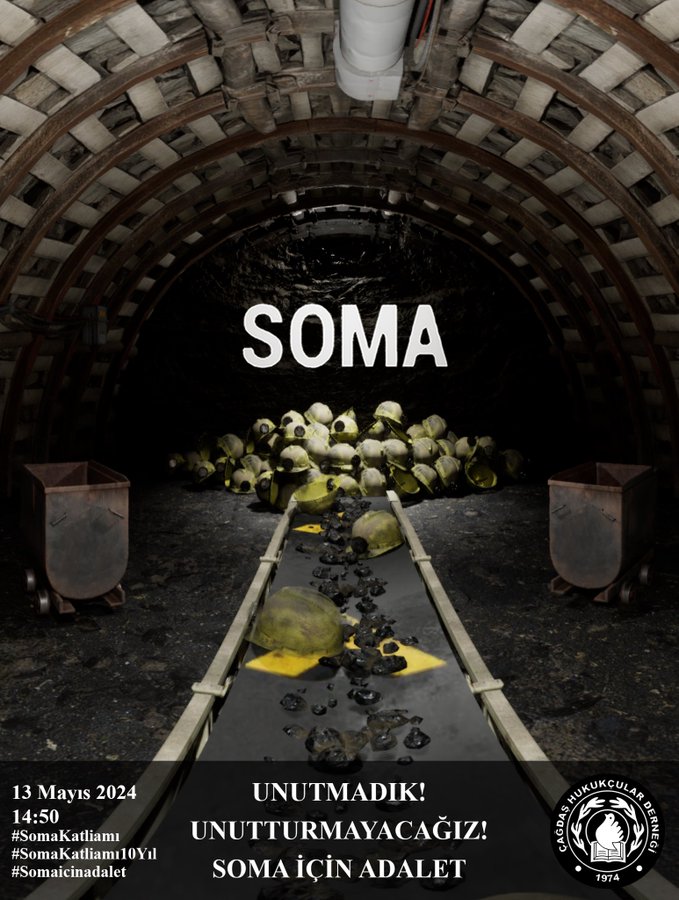 13 Mayıs 2024'te #Soma Katliamı'nın 10. yılında davayı halka anlatıyoruz. Bizimle madene inin! #Somaicinadalet #ÇHD SOMA “SON” OLSUN; AMA DEĞİL!/ SİBEL ÖZBUDUN-TEMEL DEMİRER  temeldemirer.blogspot.com/2015/05/soma-s…