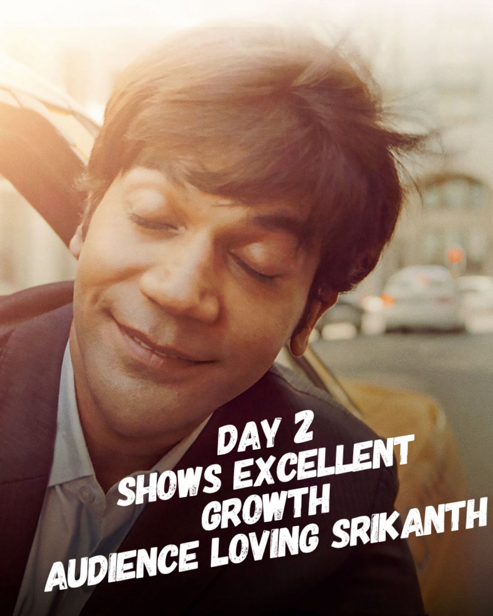 On the exciting Super Saturday, #SrikanthAaRahaHaiSabkiAankheinKholne minting *₹ 4.26 CR* had a fantastic day at the box office! It showed a nearly 100% growth on its second day, it's no surprise this movie is winning appreciation 100 folds of the audience! Which is really