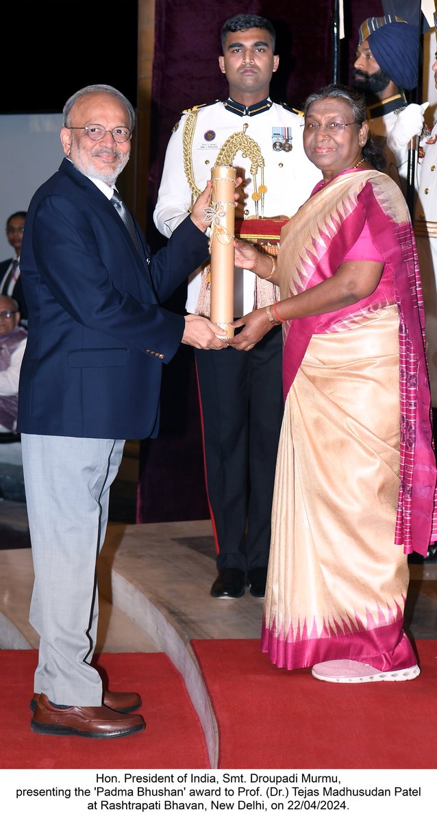 I am beyond thankful to share that I have been honored with the prestigious 'Padma Bhushan' award by the Government of India, presented to me by the Honorable President, Smt. Droupadi Murmu, at Rashtrapati Bhavan, New Delhi, on 22/04/2024.
