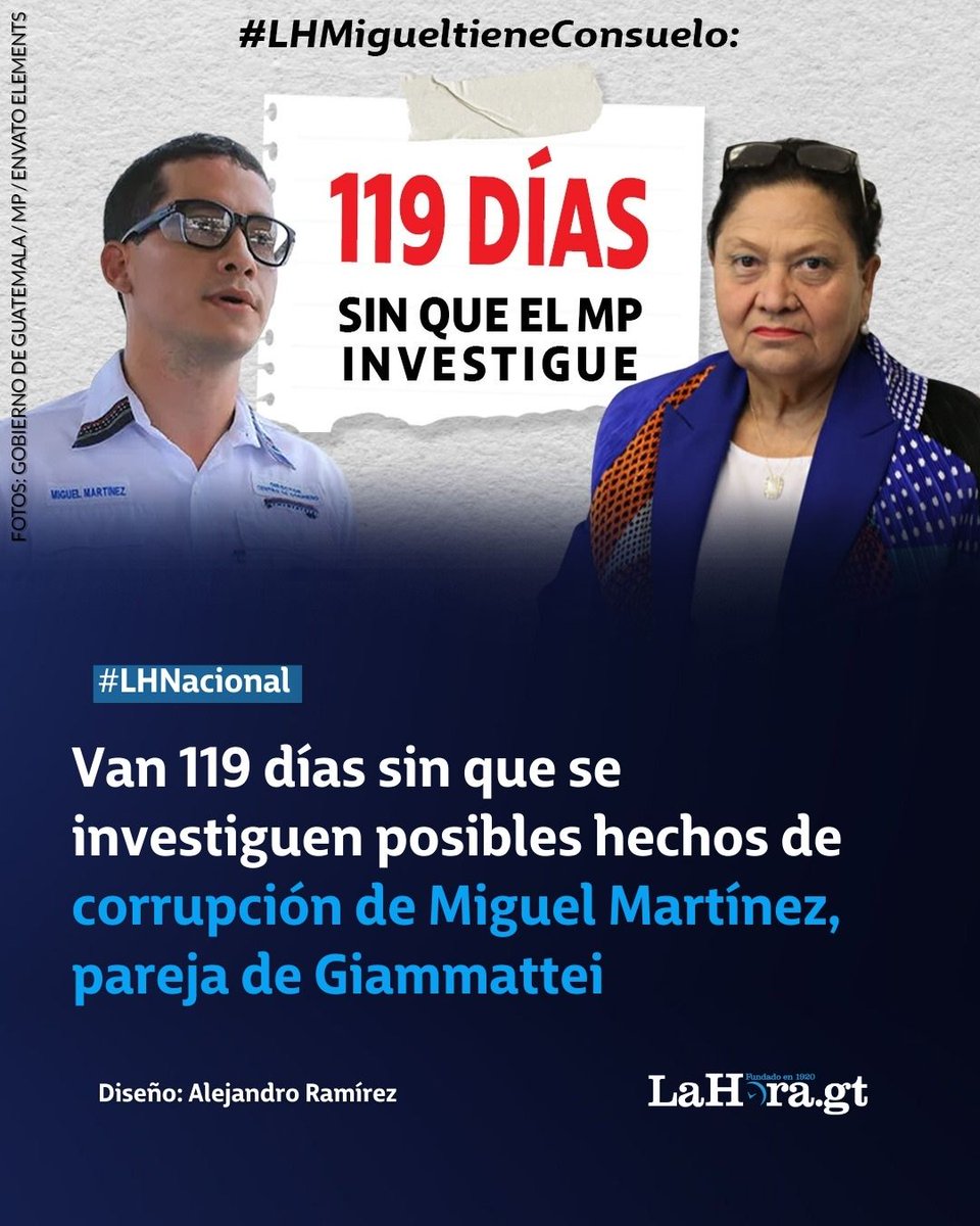 #LHNacionales l🕰️ Ya han pasado 119 días desde el 14 de enero, y no hay noticias de investigaciones contra Martínez o Giammattei. Sigue leyendo aquí 👇 lnk.bio/s/lahoragt/065…