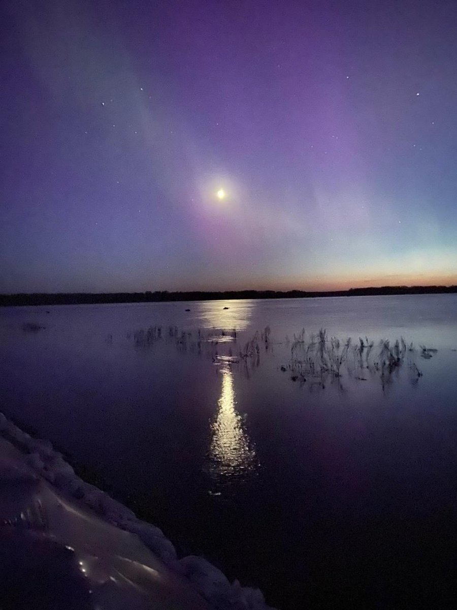 The aurora was observed at night in the Kaliningrad and Tyumen regions