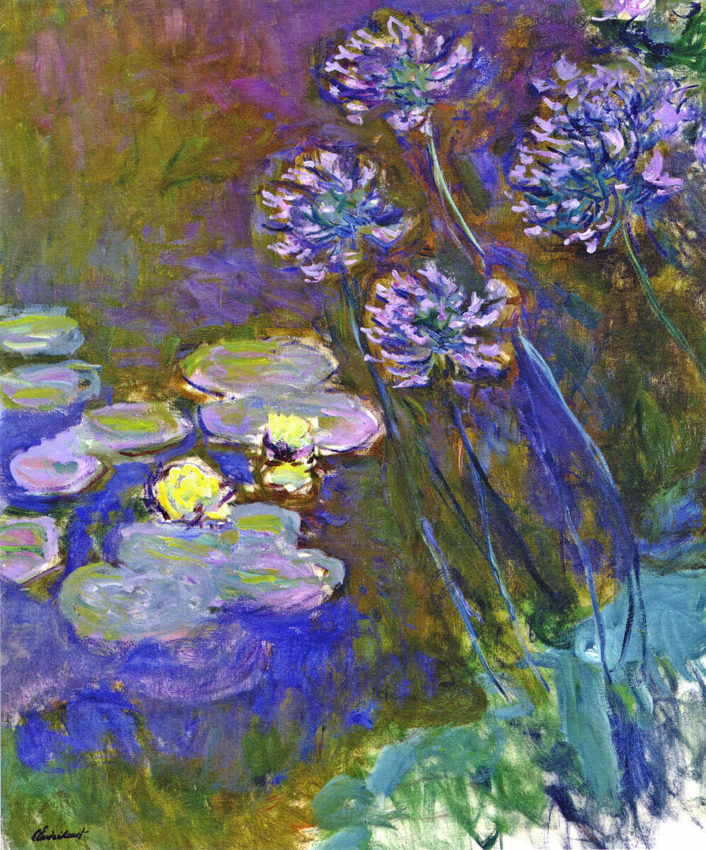 Water Lilies and Agapanthus, 1917 linktr.ee/monet_artbot