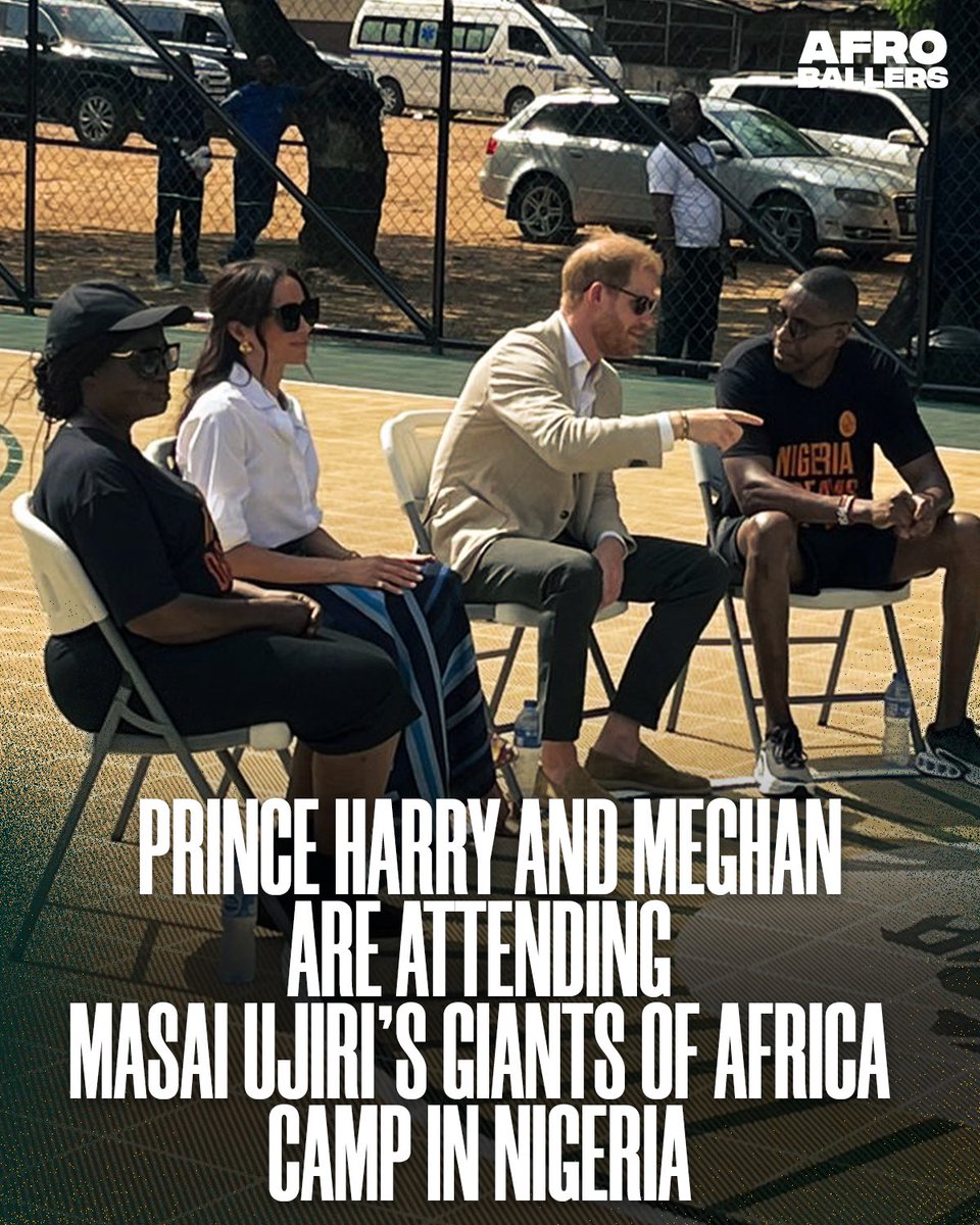 Prince Harry, Meghan Markle, and Toronto Raptors Chairman Masai Ujiri are at Ilupeju Junior Grammar School for the “Dream Big” Basketball Camp 🇳🇬

Masai Ujiri commended the royal couple for inspiring young kids in Africa through sports.