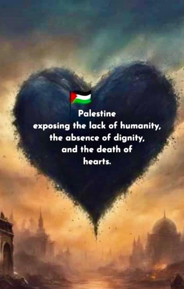 🇵🇸  P  A  L  E  S  T  I  N  E  🇵🇸

exposing the lack of humanity ,

the absence of dignity,

and the death of

 hearts 🩷

#FreePalestine