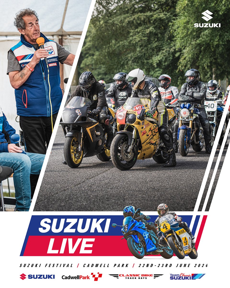Check out the track action, live entertainment and celebrity guests as well as getting out on the road or dirt yourself with our free test rides at Suzuki Live. Spectator tickets are available now from £10 🎟️ szuki.co/hsHA #SuzukiLive #Tickets #CadwellPark
