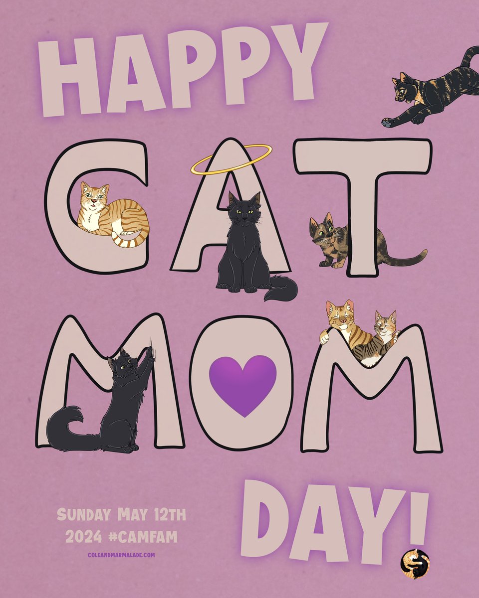 Happy Cat Mom Day! 💜🖤🧡 Share pics of your fur kids in the comments 😸 #HappyMothersDay #CatMom #FurKids #Cats