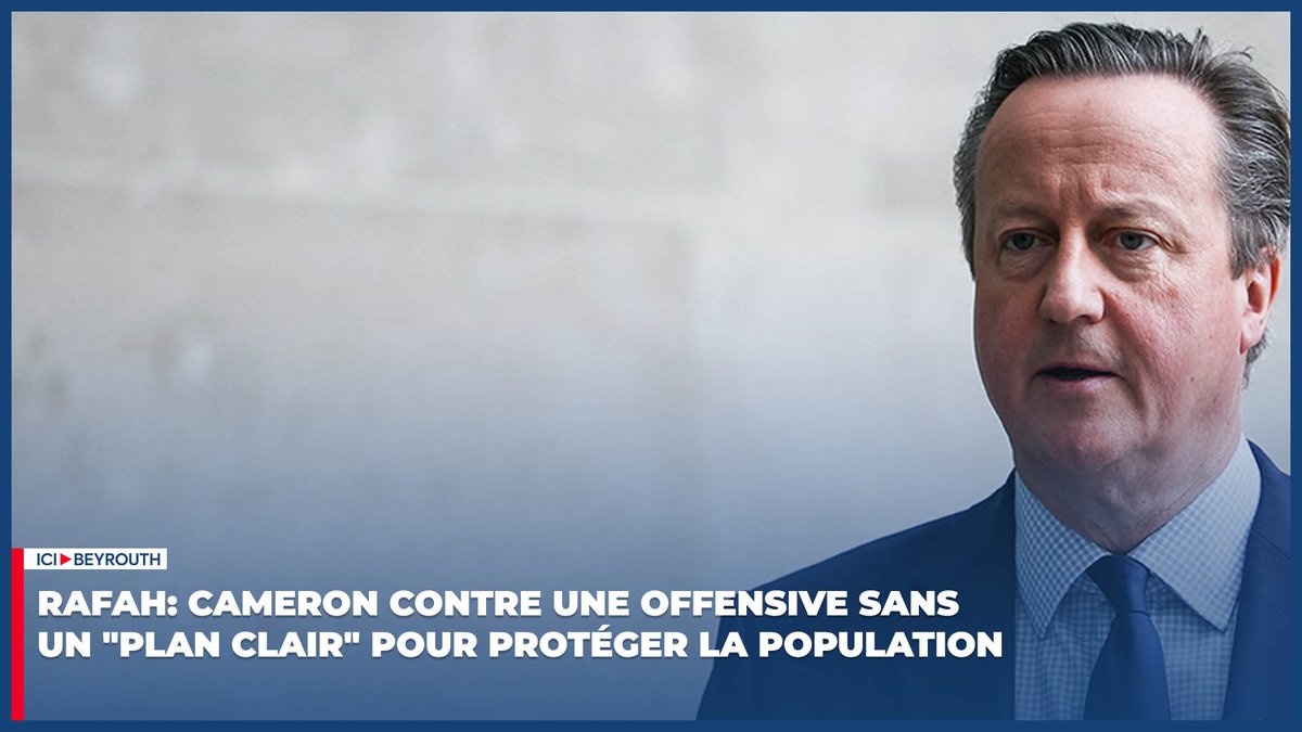 #MONDE
Le ministre britannique des Affaires étrangères, #DavidCameron, a déclaré dimanche qu’Israël ne devrait pas mener une offensive à Rafah, dans la bande de #Gaza, sans un 'plan absolument clair' pour assurer la protection de la population.

bit.ly/4afxj9y