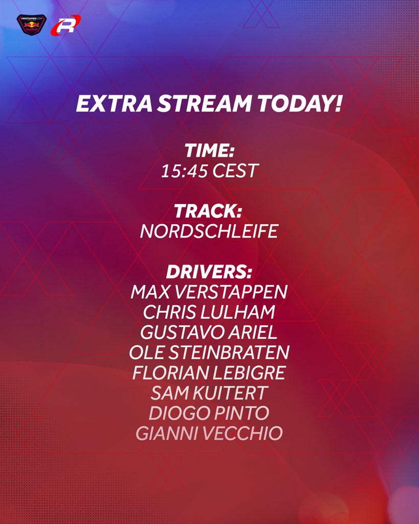 EXTRA STREAM TODAY!! 🚨 Watch the stream via Verstappen.com/team-redline