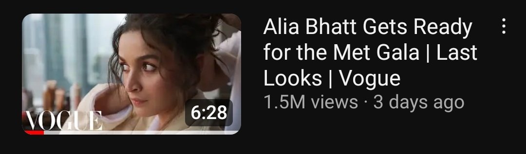 Alia's grwm becomes the most viewed from the Met Gala 2024 on Vogue's channel!❤️🔥
#AliaBhatt
