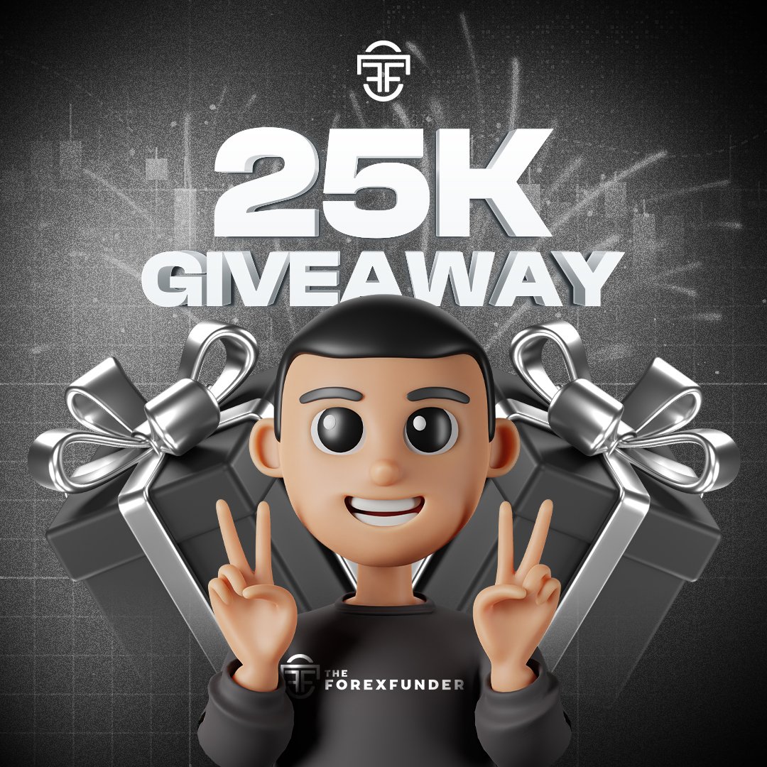 3x25k Challenge Account giveaway 🎁 🎁. RULES TO ENTER 👀 -Follow @TheForexFunder 💙 -Like & retweet 🌟 -Tag 3 friends 🧍 •join our discord discord.com/invite/BYkraFY… Winners will be announced in 24 hour 😉