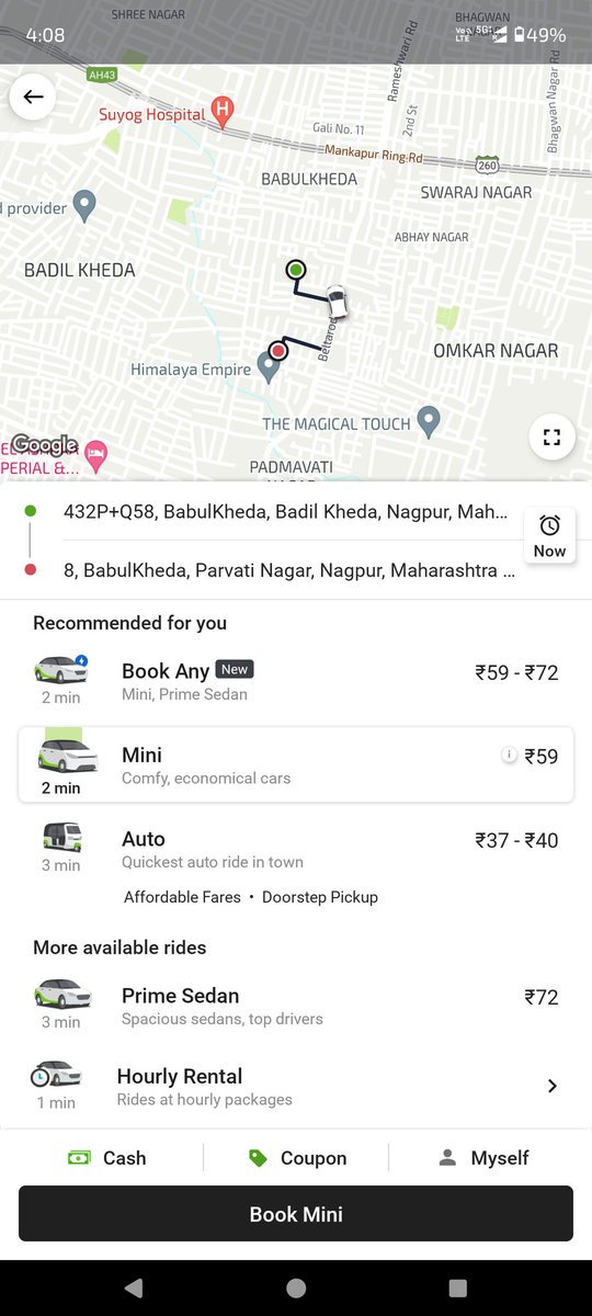 What's use of @Olacabs, when they are not accepting cabs fare below 100₹