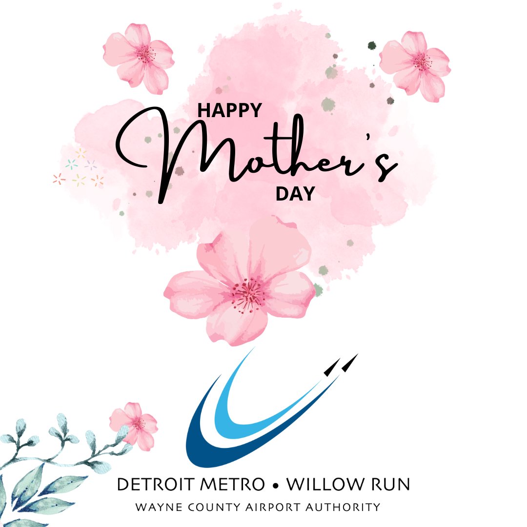 Happy Mother's Day from Detroit Metropolitan Wayne County Airport! 🌸✈️ Whether you're jet-setting with your mom or waiting for her arrival, we want to wish all the amazing moms out there a day filled with love and joy. #flyDTW