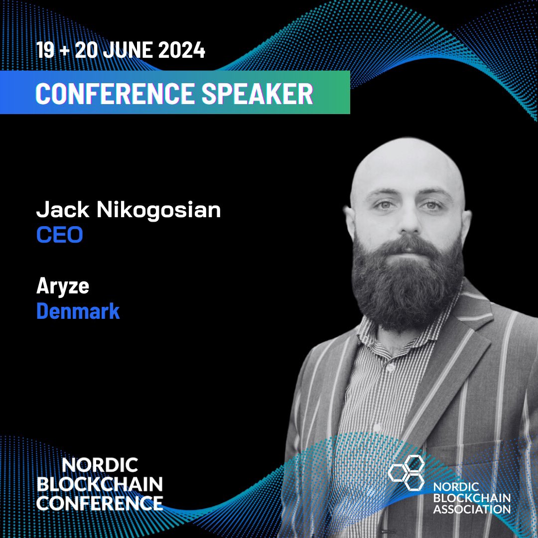 Aryze's CEO, @JackNikogosian , is all set for @nordicblock 2024! 

Don't miss out on his thoughts about the future of blockchain in finance. The event is happening on June 19-20 and it's going to be a blast. #TechTalk

#Blockchain