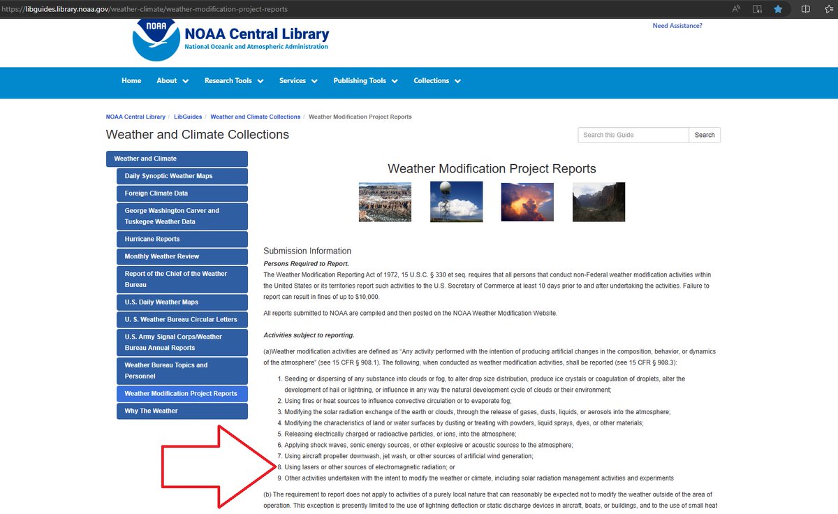 Can radio waves modify the weather? Yes. According to the US Government, #8 on the list -- yes indeed it is possible. Not my words.. here it is from their site directly. libguides.library.noaa.gov/weather-climat…