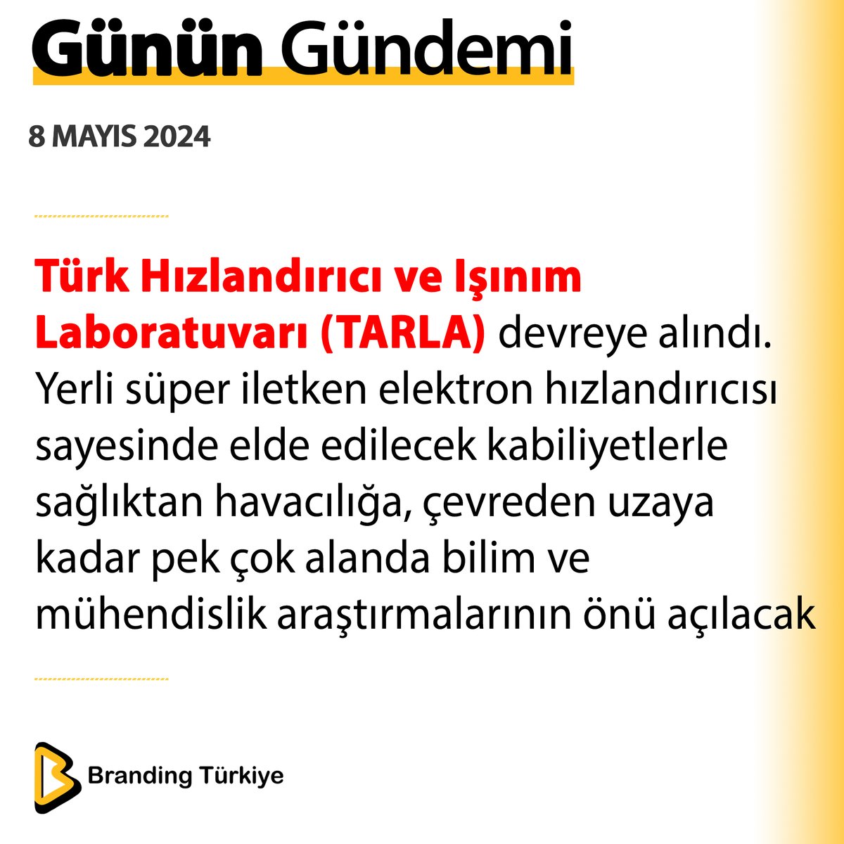 #8Mayıs2024

Türk Hızlandırıcı ve Işınım Laboratuvarı (TARLA) devreye alındı.

▶ brandingturkiye.com
#BrandingTürkiye #Haberler #Bilim #Sanayi #Teknoloji #TARLA #Işınım #Laboratuvar #Hızlandırıcı