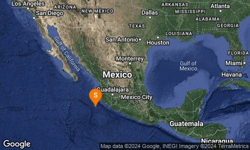 SISMO Magnitud 4.3 Loc  201 km al SUROESTE de CIHUATLAN, JAL 12/05/24 04:26:34 Lat 18.63 Lon -106.36 Pf 10 km