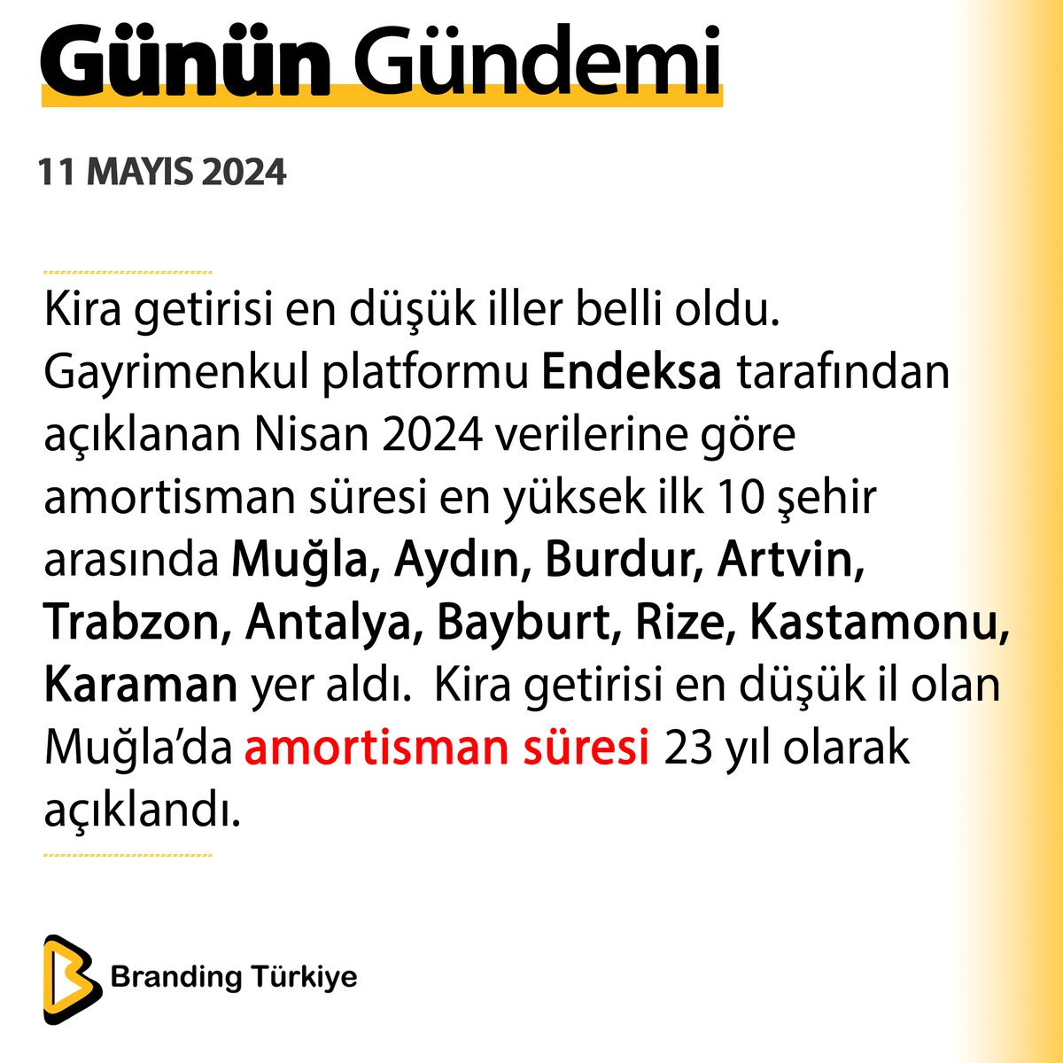 #11Mayıs2024

Kira getirisi en düşük iller belli oldu. 

▶ brandingturkiye.com
#BrandingTürkiye #Haberler #Konut #Kira #Gayrimenkul #Muğla