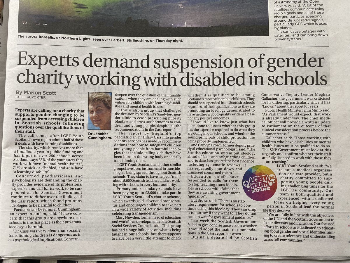 “The charity…says 65% of the kids they work with have mental health issues’ 71% are sick or disabled & 46% have learning disability”. LGBTYS are exploiting vulnerable children. Thanks @ladymcbeth2 for exposing this in the @Sunday_Post 

#DefundLGBTYS