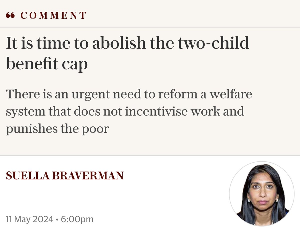 Well, I don't think anyone was expecting that! But if it helps to pave the way for the end of this heinous policy then I'll take support from wherever it comes telegraph.co.uk/news/2024/05/1…