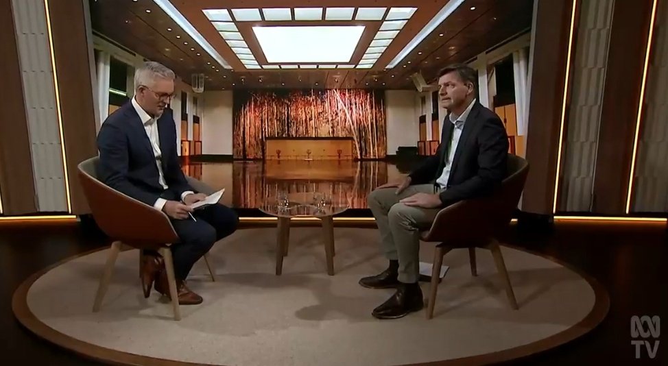 An interview of utter vacuity. Is it any wonder the ABC's waning regard? A limp exchange between a chummy Speers & Angus Taylor so blank on Dutton's plans that a side exchange ironically captured it more aptly: Speers: 'Any clearer?' Niki Savva: 'Not really!' #insiders #auspol