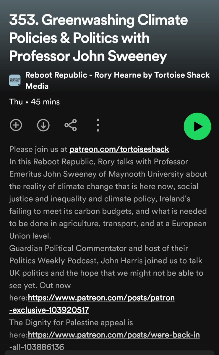 My latest Reboot Republic Podcast is with Professor John Sweeney @MaynoothUni and we discuss the latest on climate research & what needs to be done. Listen in link below Support us @TortoiseShack #ClimateCrisis #climatejustice
