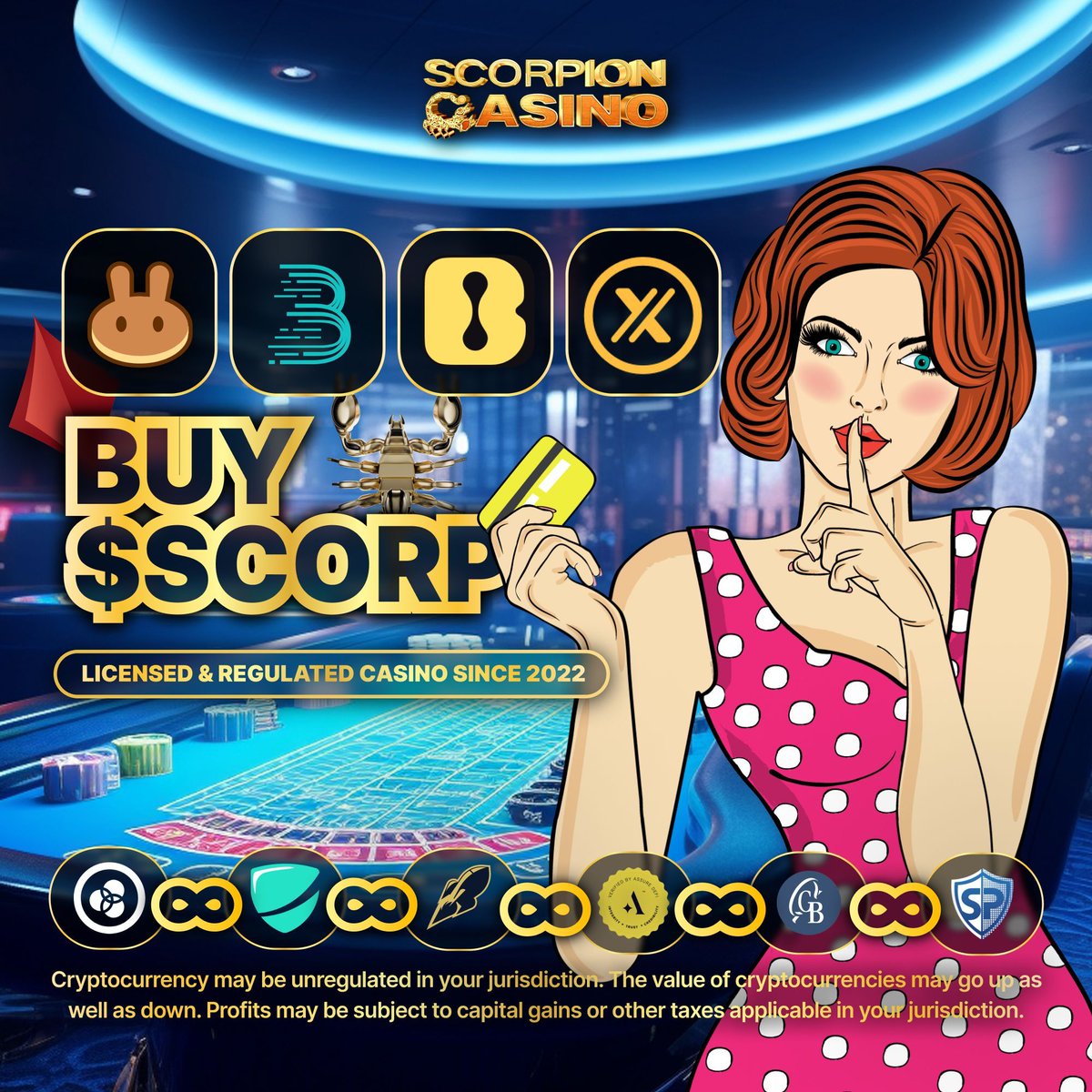 Seize your destiny at Scorpion.casino! ⭐ 💵 Buy now on Pancakeswap HERE: buff.ly/3UlwSpf 💵 Trade $SCORP with Lbank now: buff.ly/3WmfuCv 💵 Trade $SCORP on Bitmart now buff.ly/3xOq0I9 💵 Buy now on Dexview: buff.ly/3W3dqiw