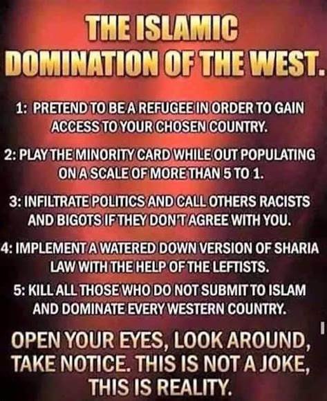 From the look of this we’re on step 4!

How long until we’re at step 5… #IslamIsADisease