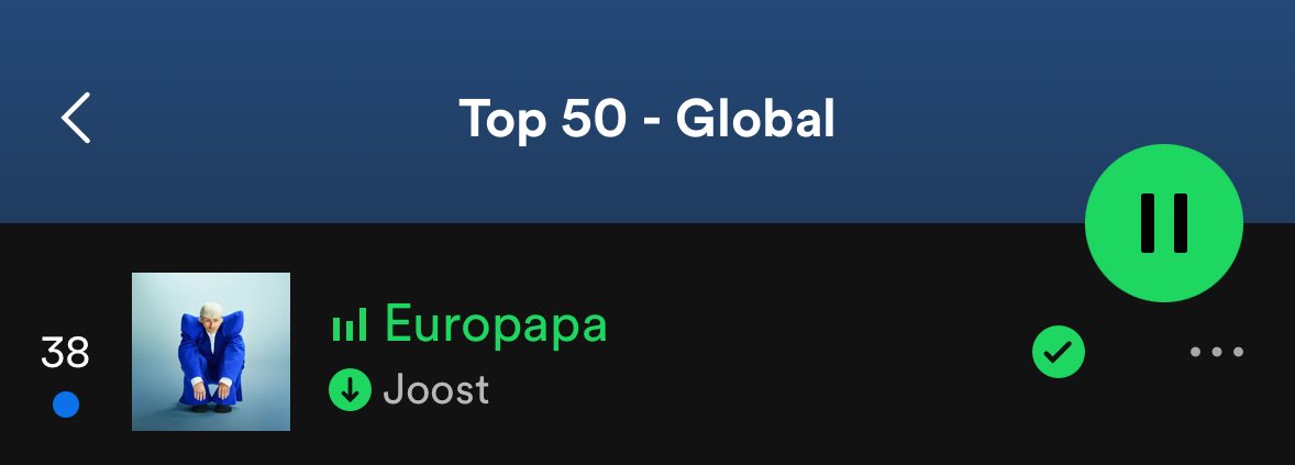 🇳🇱 Europapa günlük 2.57 milyon dinlenme sayısı ile Spotify’da Global Top 50 listesine 38. sıradan giriş yaptı.