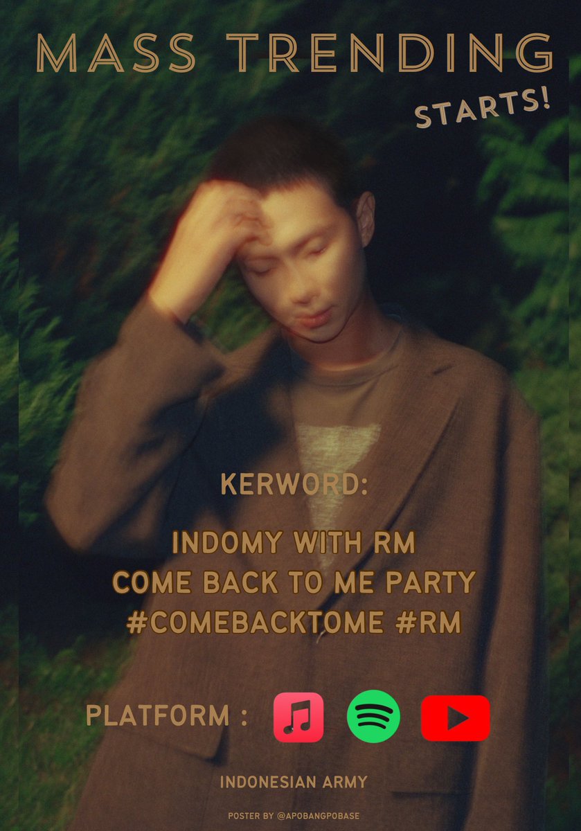 let's go ARMYs! 🥳🔥 INDOMY WITH RM COME BACK TO ME PARTY #ComeBackToMe #RM