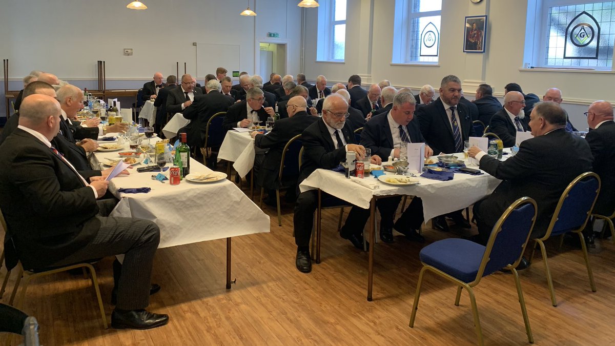 AProvGM, W.Bro. @drbaig13, accompanied by his Provincial escort for the Installation Ceremony of Ystradyfodwg Lodge No. 7638, in Pontypridd Masonic Hall. Congratulations to the newly Installed Worshipful Master, W.Bro. Nathan Phelps, and his Officers for the ensuing year.