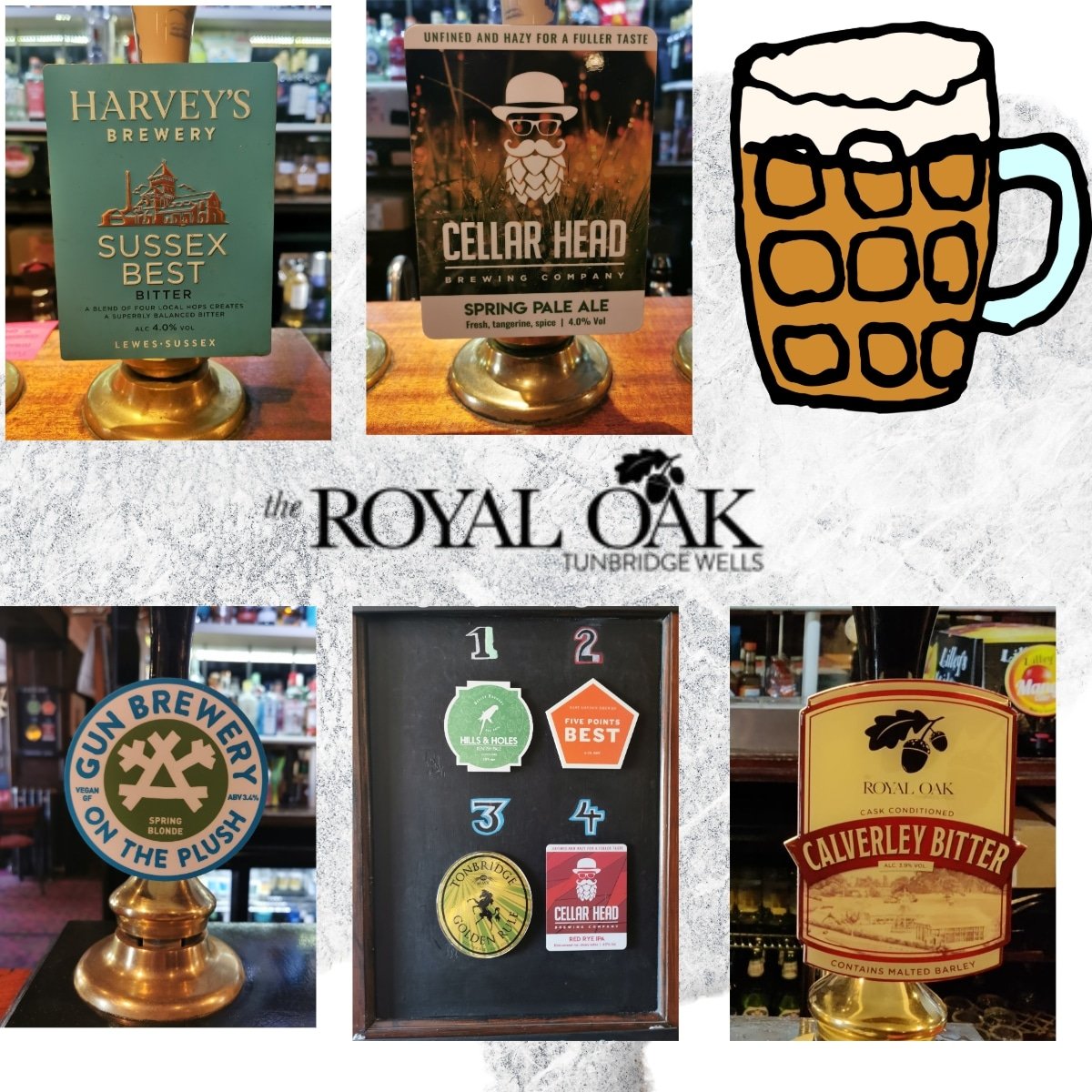 Today's cask ales now pouring and our coming soon board.

OPEN from 12pm.

#harveysbrewery #gunbrewery #calverleybitter #cellarheadbrewingcompany #westkentcamra #twpubs #realale #realalefinder #twcaskale #❤️🌳🍺