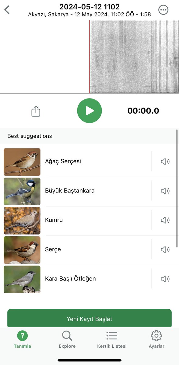 Bu sabah @alpertuydes in önerdiği Merlin uygulamasını kullanarak kuş dinledim. Uygulamanın kayıt alması, daha sonra o kayıtlarda hangi kuşun hangi sese sahip olduğunu görebilmek çok güzeldi. Baya seçilebiliyor sesler. Bir süre bu uygulamadayım🫠