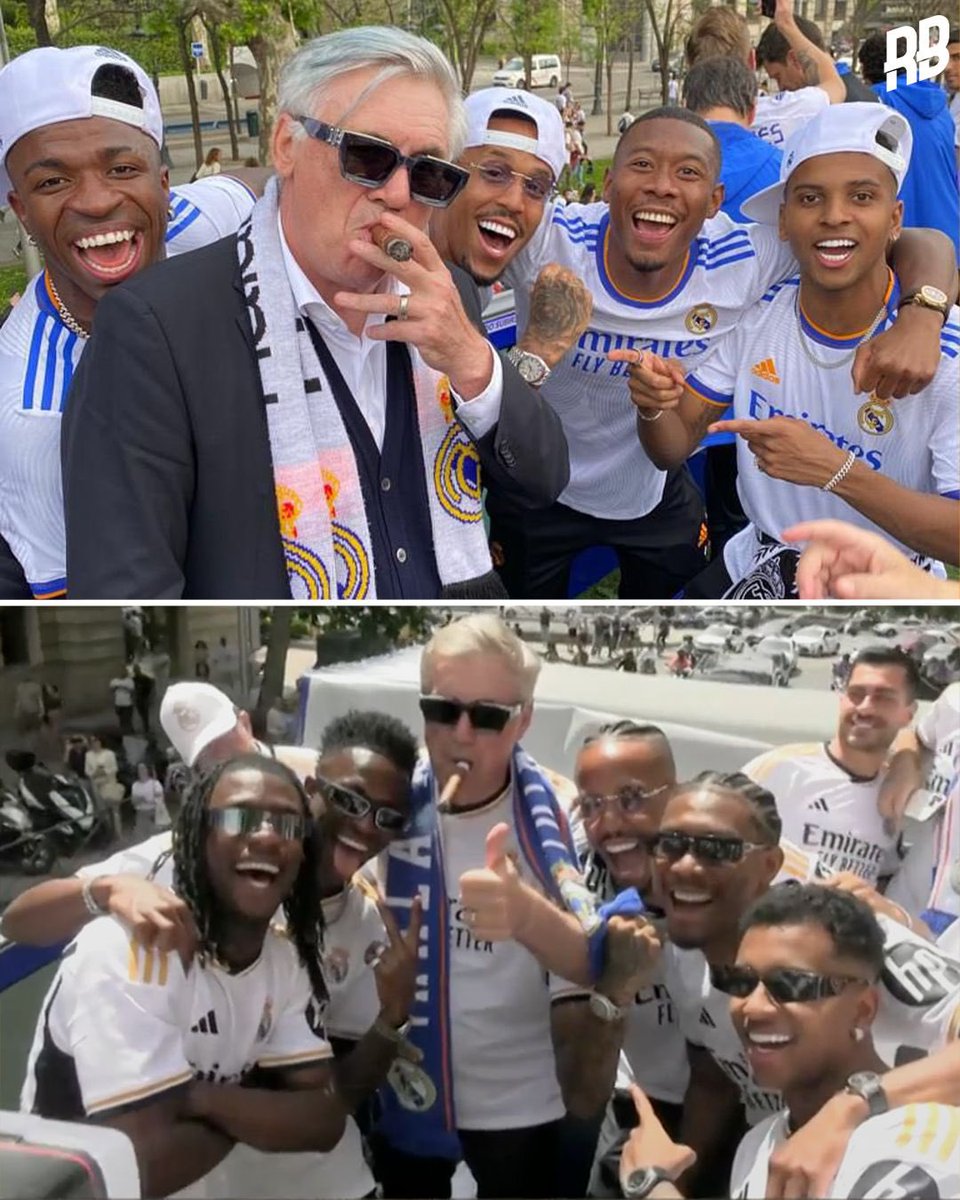 Carlo Ancelotti really re-created his iconic photo at Real Madrid’s title celebration today 😂🐐

Don Carlo.
