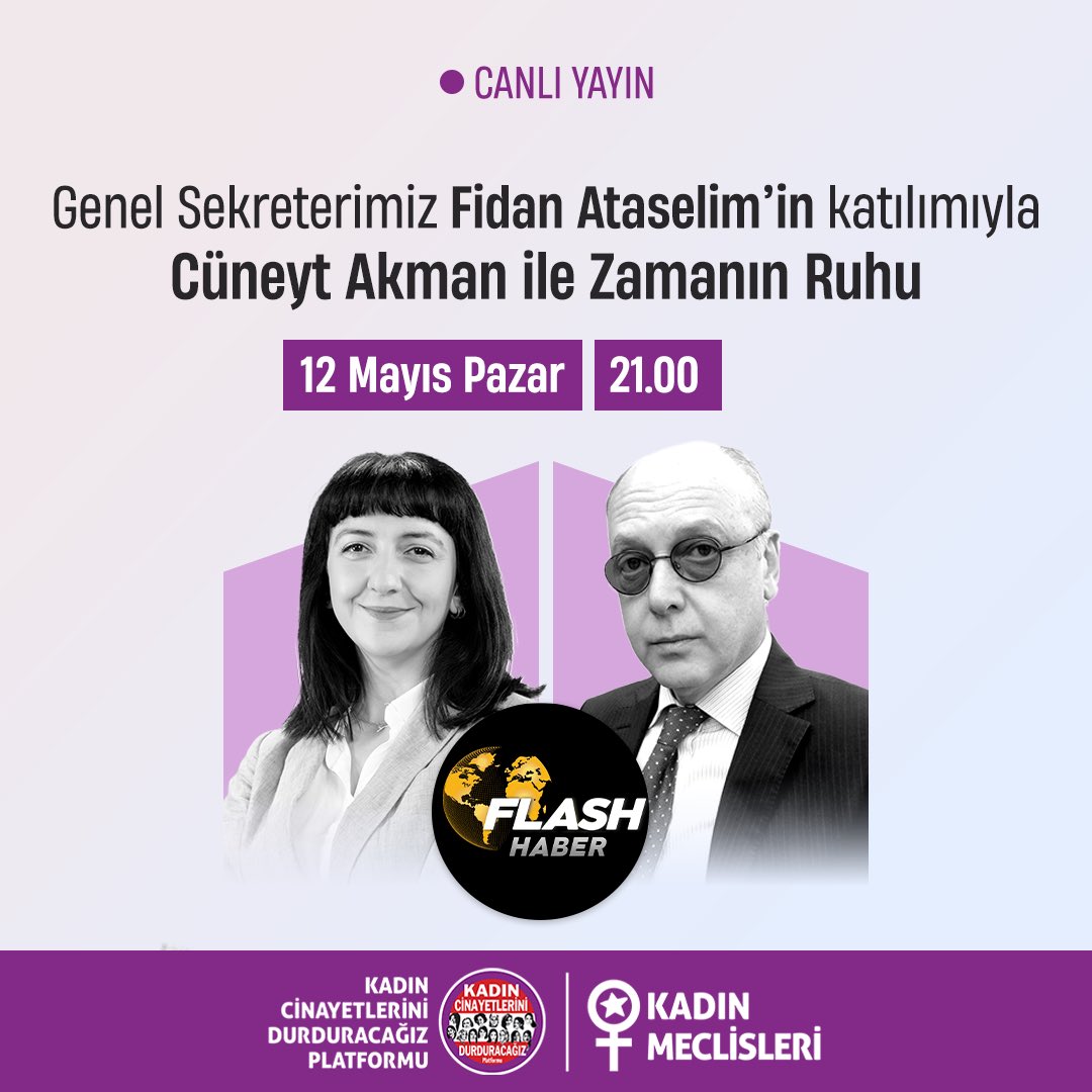 📺Genel Sekreterimiz @fidanataselim bu akşam Flash Haber’de Cüneyt Akman’ın sunumuyla Zamanın Ruhu’na konuk olacak. @flashhabertvcom @cakman4