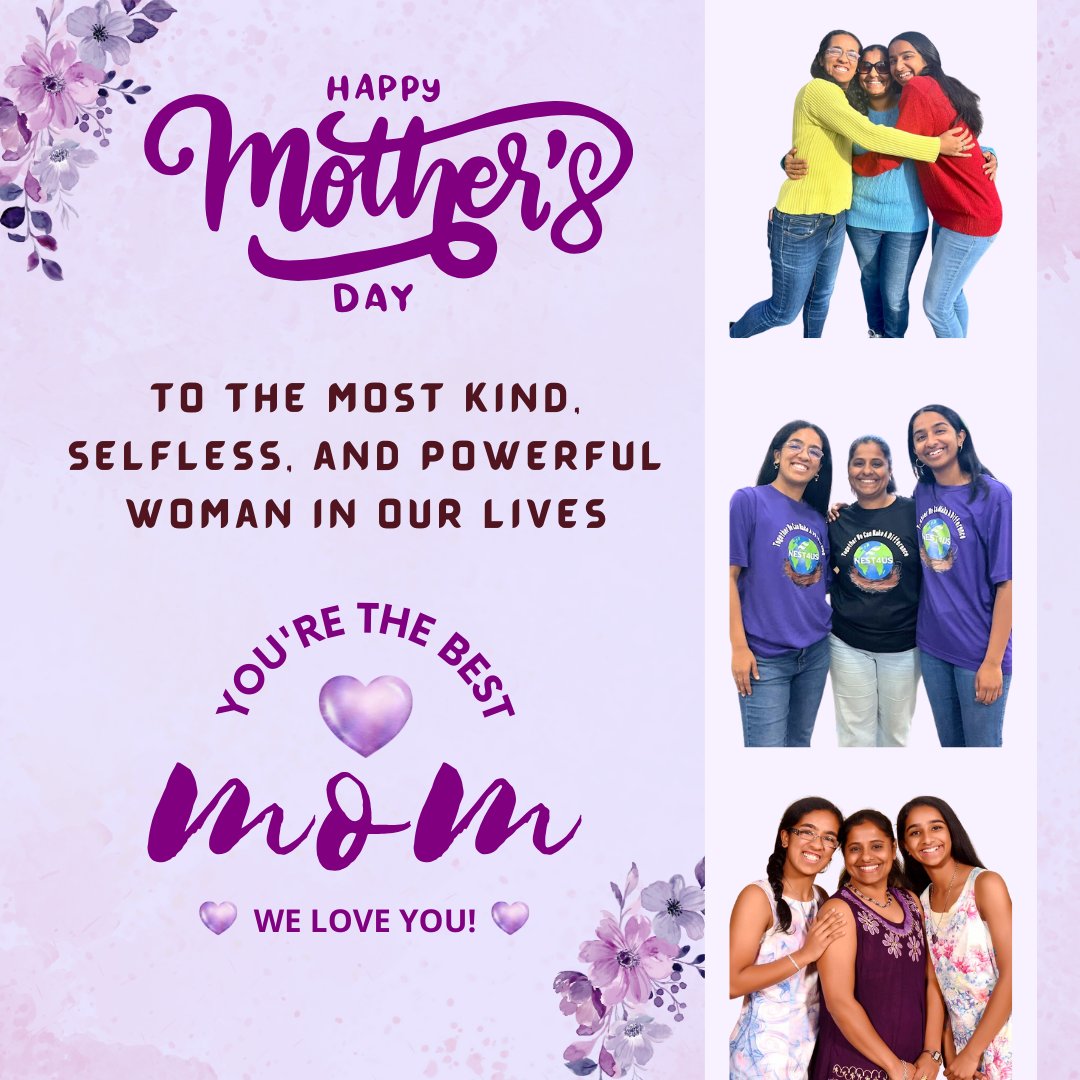 Life doesn't come with a manual; it comes with a #mother! #HappyMothersDay to all the #fantastic #moms out there! To our #mom–our #inspiration & #rolemodel– we’re so #grateful for your endless #love, #support & #encouragement. You’re the BEST! ❤️ #NEST4US nest4us.org