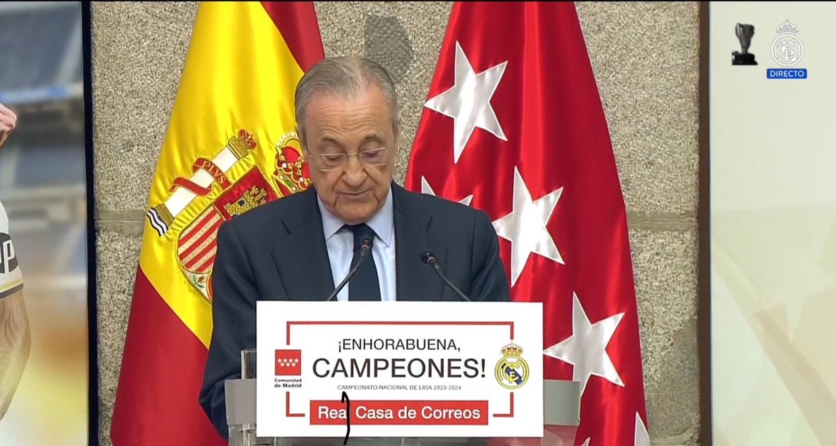 ❗️🗣️Florentino Perez:''We won the title deservedly, with fair play, and with the values ​​of our motto, humility and respect.''