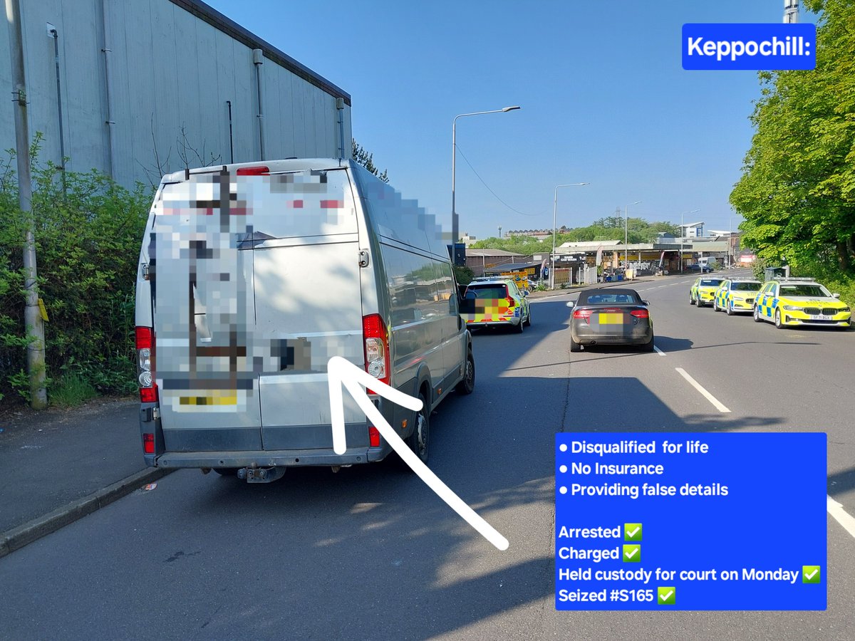 #GlasgowRP stopped this driver at a road check on Keppochill Road yesterday. 

They tried to lie about who they are, however, didn't fool our officers. They were arrested and given a #RoomWithNoView for the weekend

Remember our simple advice and #DontRiskIt

⬇️ Details Below⬇️