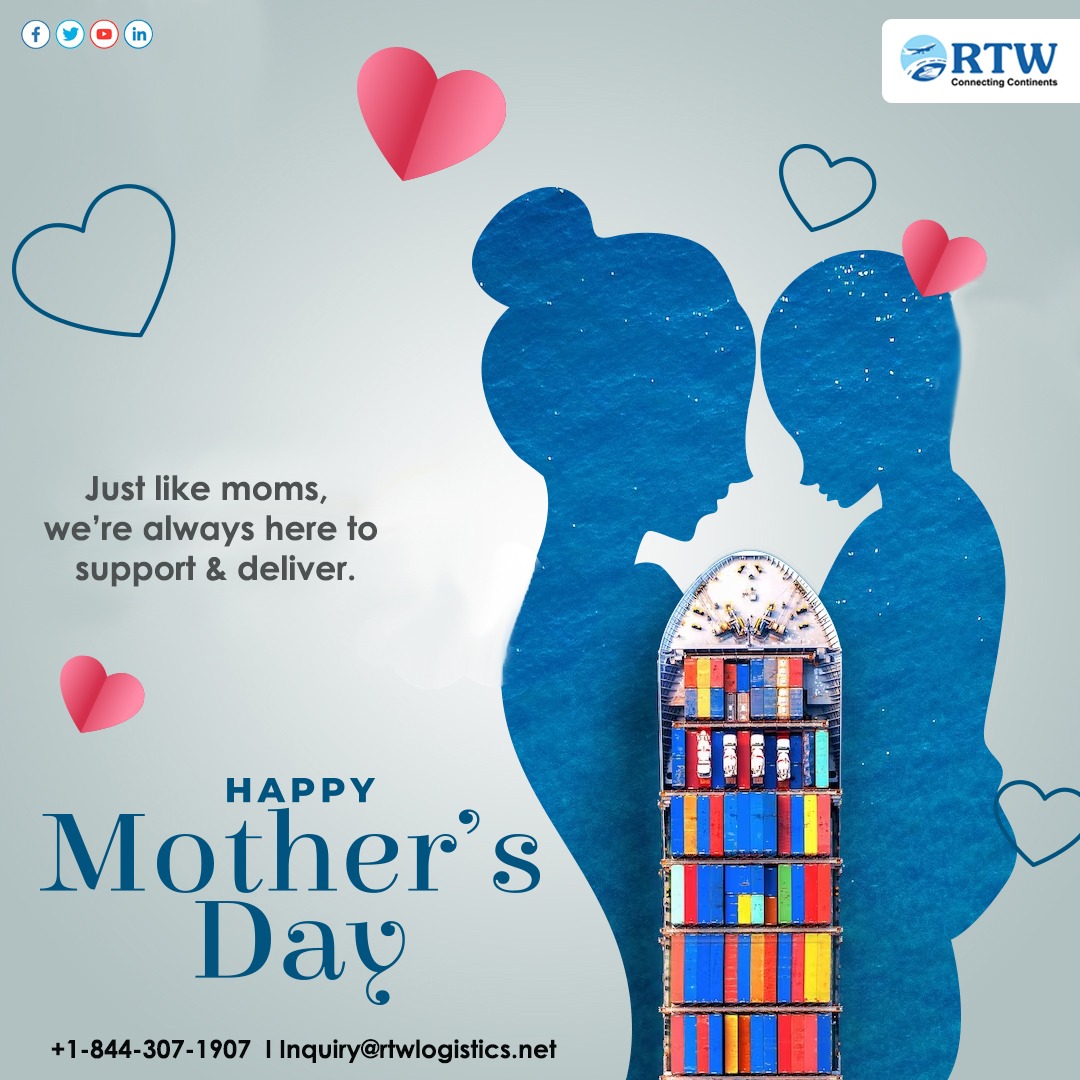 RTW Logistics sends warm wishes to all the incredible moms out there! 

Your love fuels our world's deliveries. 🚚💐

Happy Mother's Day! 

 #Logistics #MothersDayMagic #RTW #rtwlogistics #Logistics #HappyMothersDay