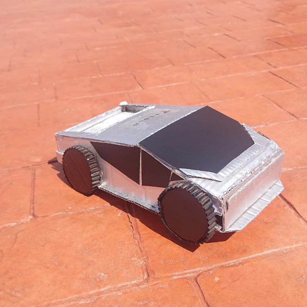 CheSayzzuwan's tweet photo. My daughter has asked me about her school project on how to build a car from the used box. Then this is the result! TESLA CYBERTRUCK, but sorry not in perfect shape but atleast we trying our best effort to finish it. TQ Elon for inspiring us!🇲🇾 

@anwaribrahim
@Tesla
@elonmusk https://t.co/LTNxYJMHFb