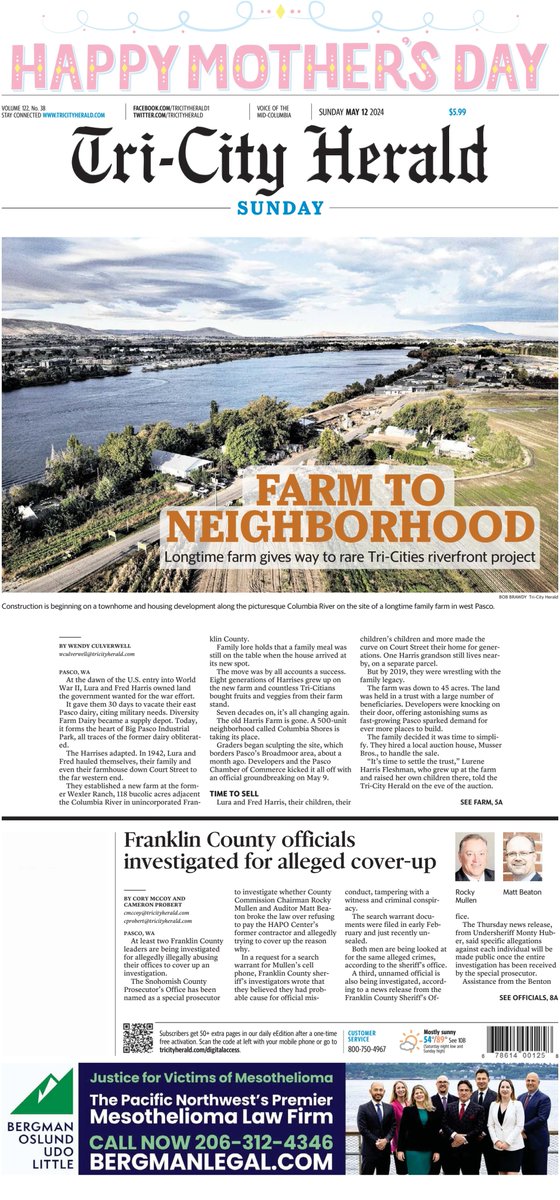 🇺🇸 Farm To Neighbourhood ▫Longtime farm gives way to rare Tri-Cities riverfront project. What makes it different? ▫Wendy Culverwell ▫is.gd/y0O1Fy 👈 #frontpagestoday #USA @TriCityHerald 🇺🇸