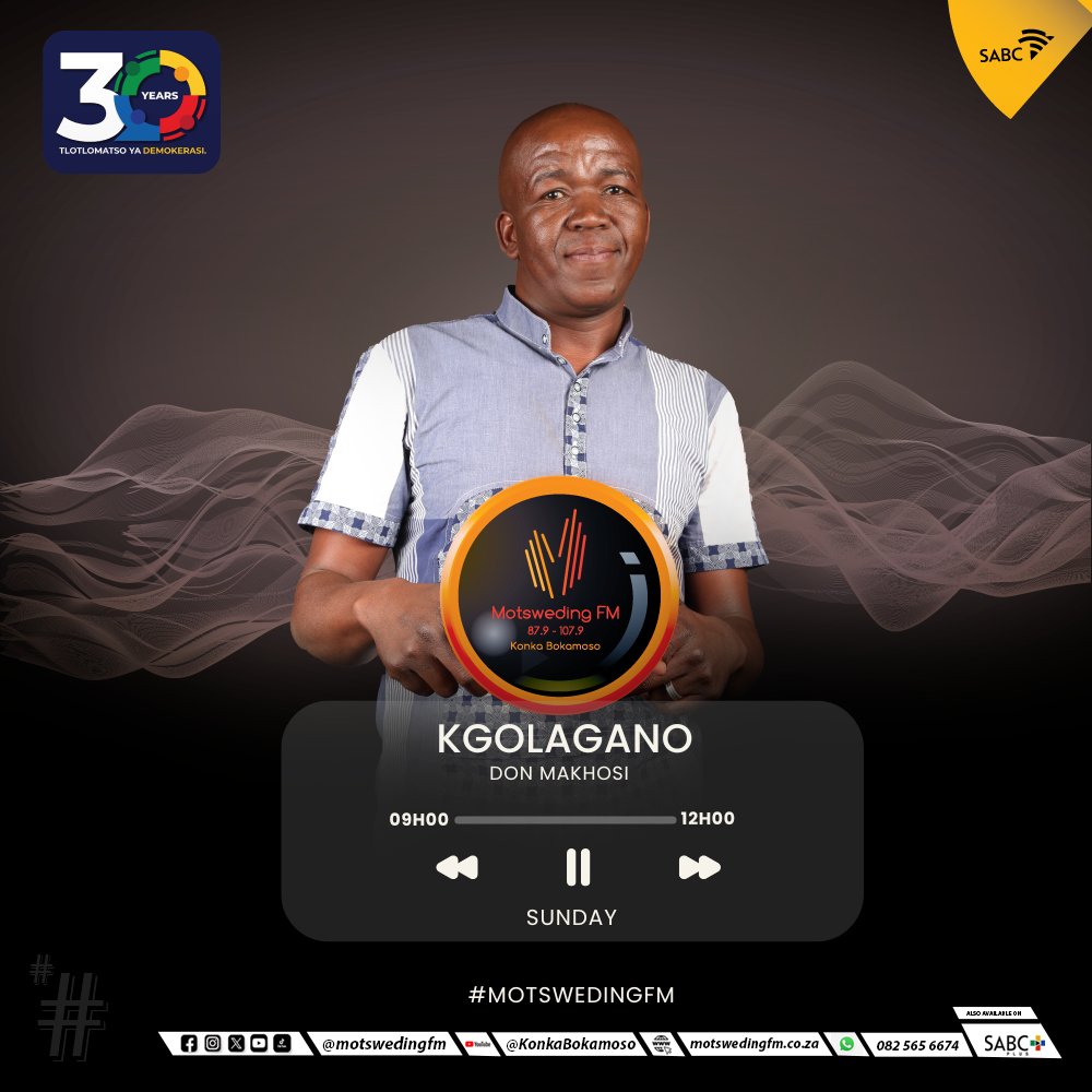 #Kgolagano le Don Makhosi ☎️: 082 565 6674 🖥️: motswedingfm.co.za SABC +: sabcplus.com #MotswedingFM