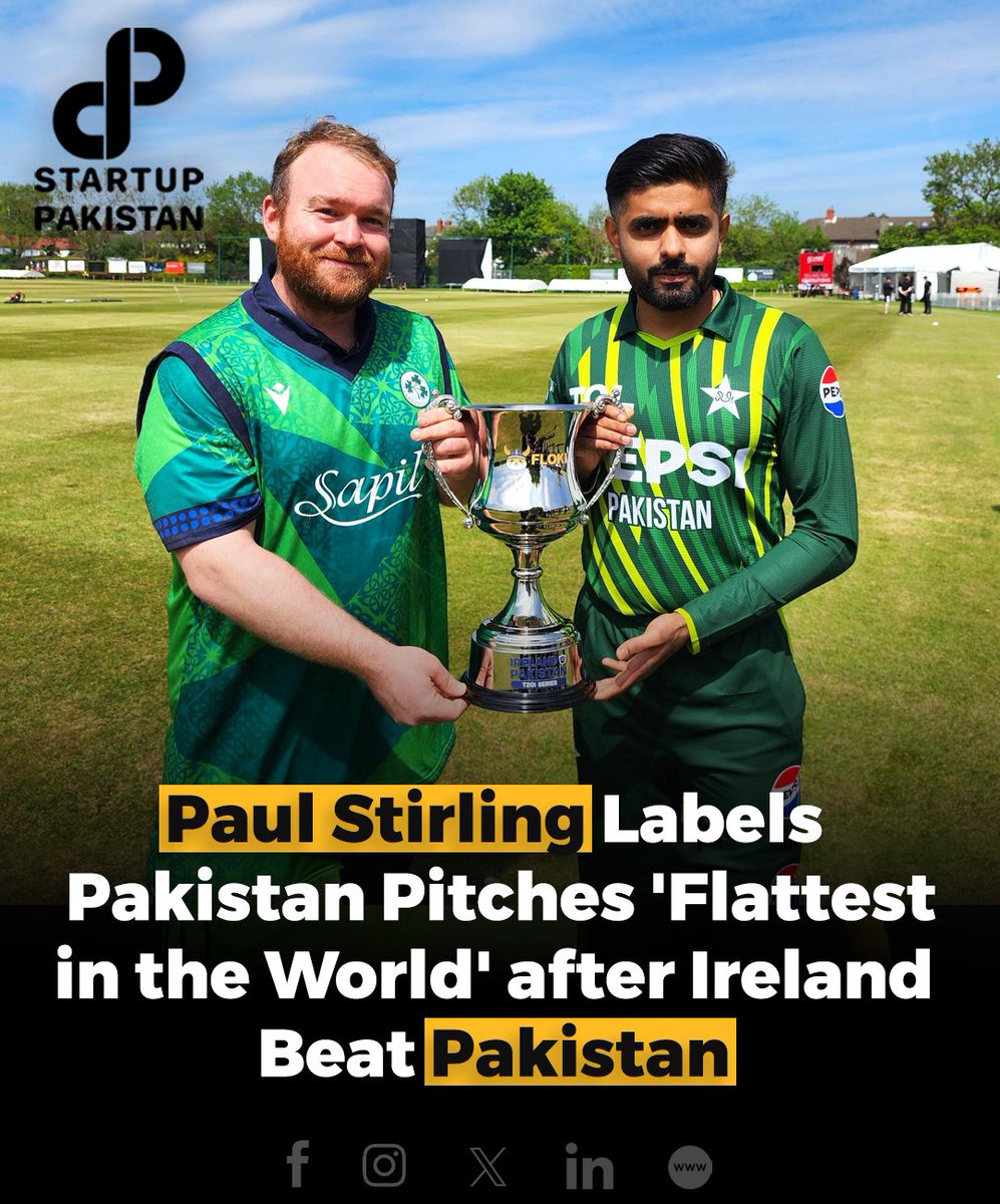 After Ireland's historic victory in first T20I against Pakistan at Clontarf Cricket Club, Ireland’s T20I captain Paul Stirling commented on pitch conditions, suggesting that Pakistan has some of flattest pitches in world

#Pakistan #Ireland #Flatpitches #PCB #pakistancricketteam